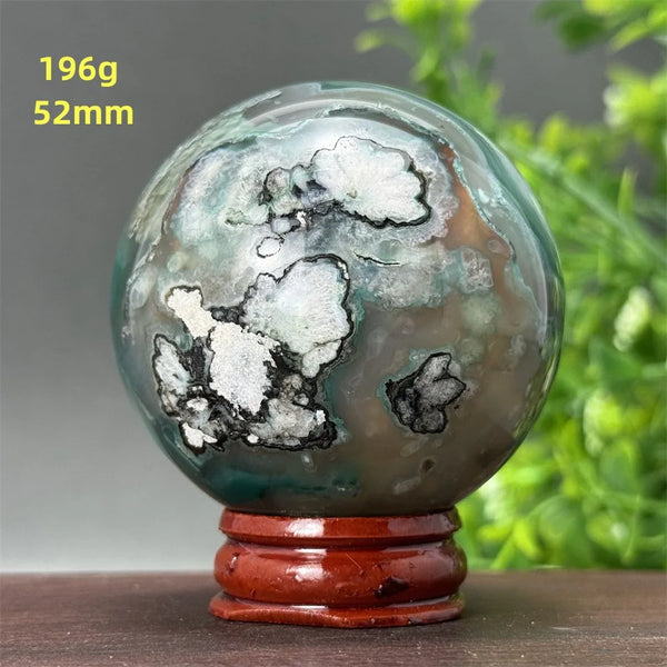 Green Cherry Blossom Agate Ball-ToShay.org