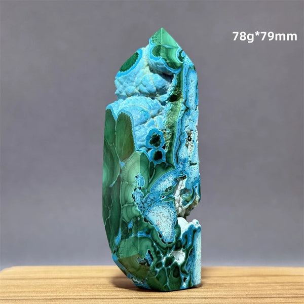 Blue Chrysocolla Malachite Point-ToShay.org