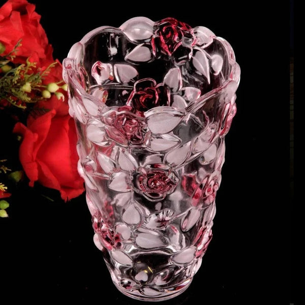 Rose Crystal Glass Vase-ToShay.org