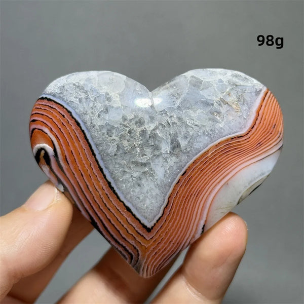 Red Black Striped Agate Heart-ToShay.org