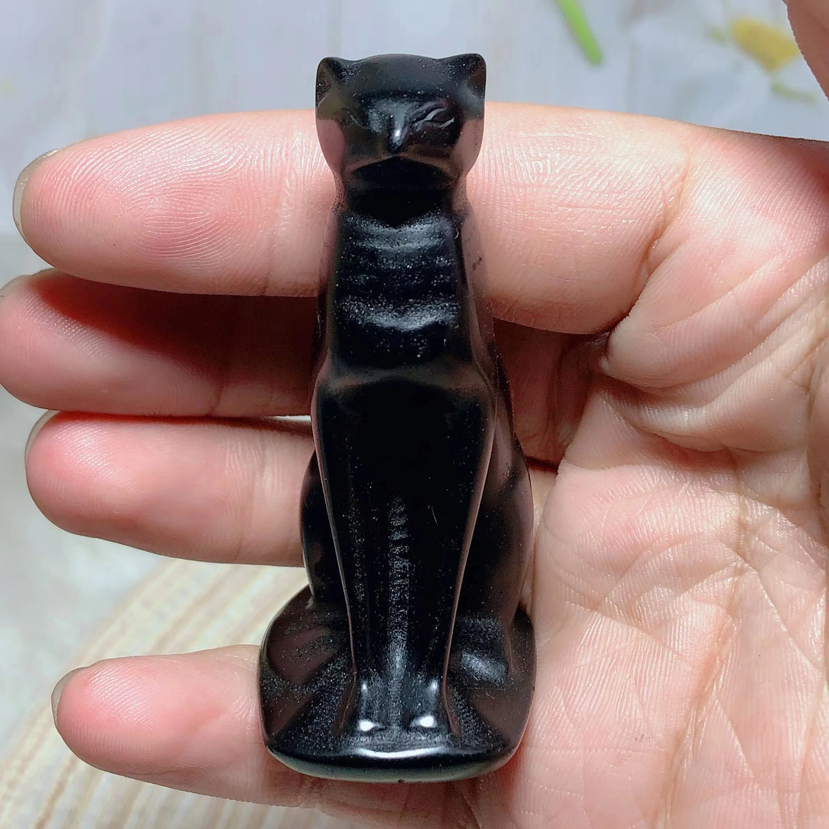 Black Obsidian Egyptian Cat-ToShay.org