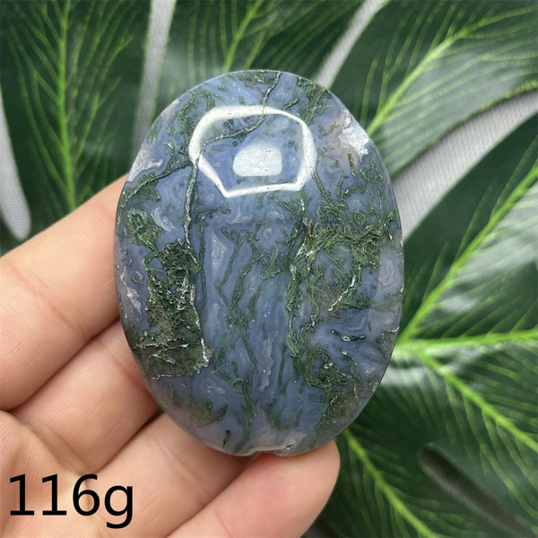 Green Moss Agate Palm Stone-ToShay.org