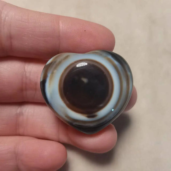 Tibetan Agate Dzi Heart-ToShay.org