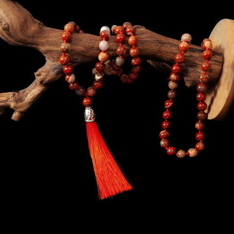 Red Agate Mala Beads-ToShay.org