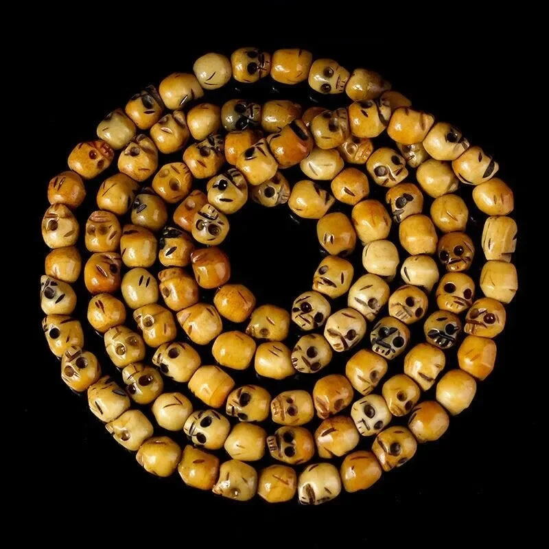 Yellow Cow Bone Skull Beads-ToShay.org