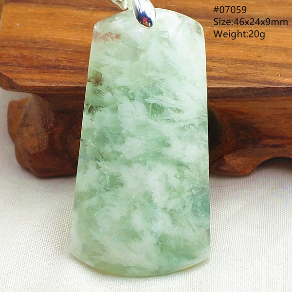 Green Feather Fluorite Pendant-ToShay.org