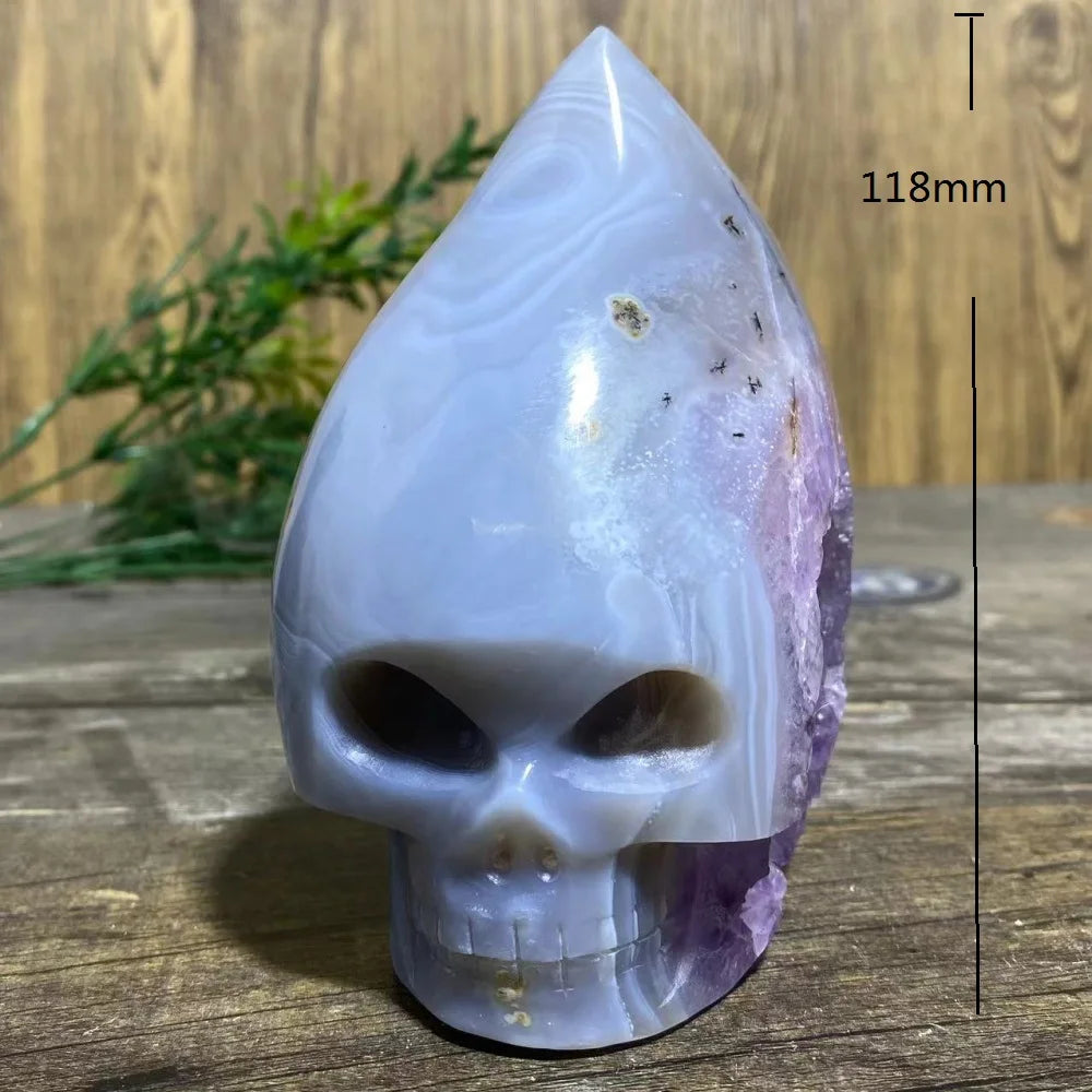 Purple Amethyst Agate Skull-ToShay.org