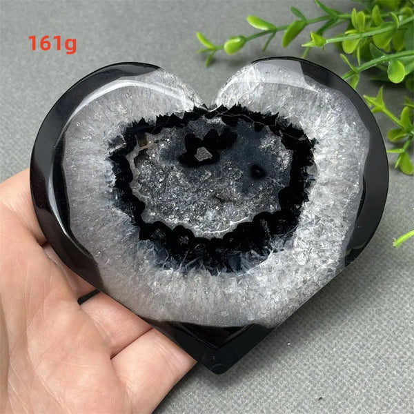 Black Agate Geode Heart-ToShay.org