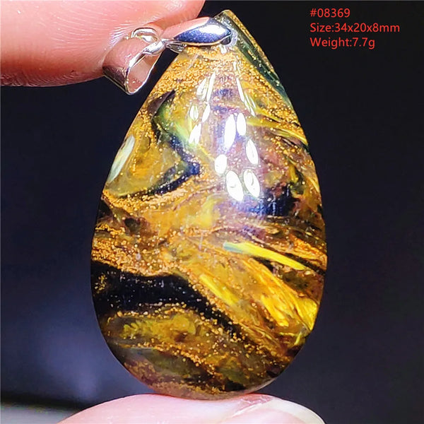 Blue Pietersite Chatoyant Pendant-ToShay.org