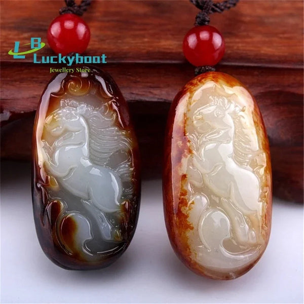 Yellow Jade Horse Pendant-ToShay.org