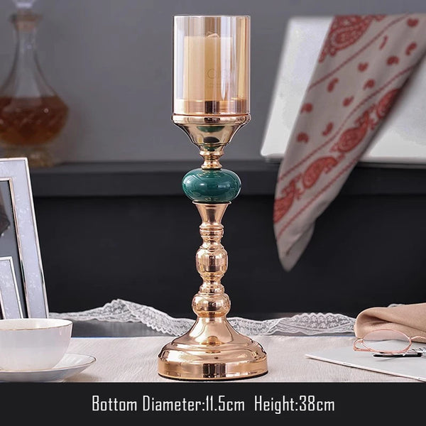 Gold Glass Candle Stands-ToShay.org