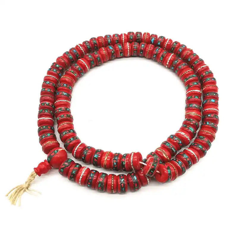 Mixed Ox Bone Prayer Mala-ToShay.org