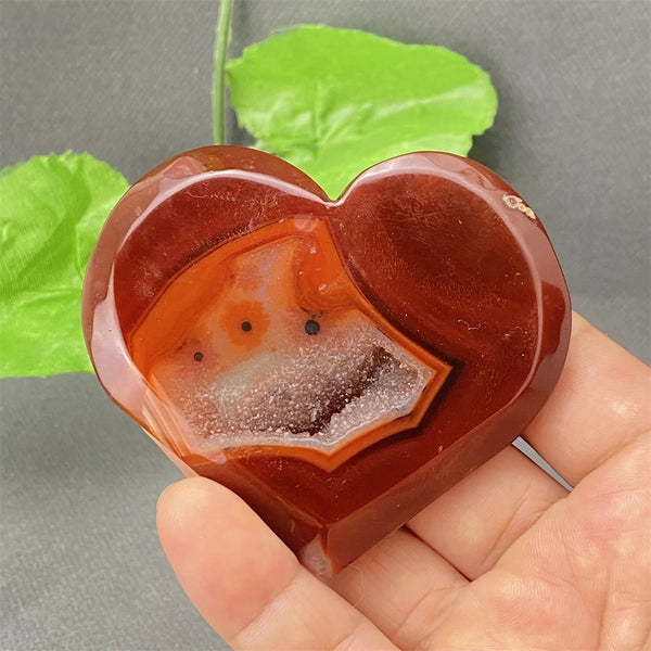 Red Agate Geode Heart-ToShay.org