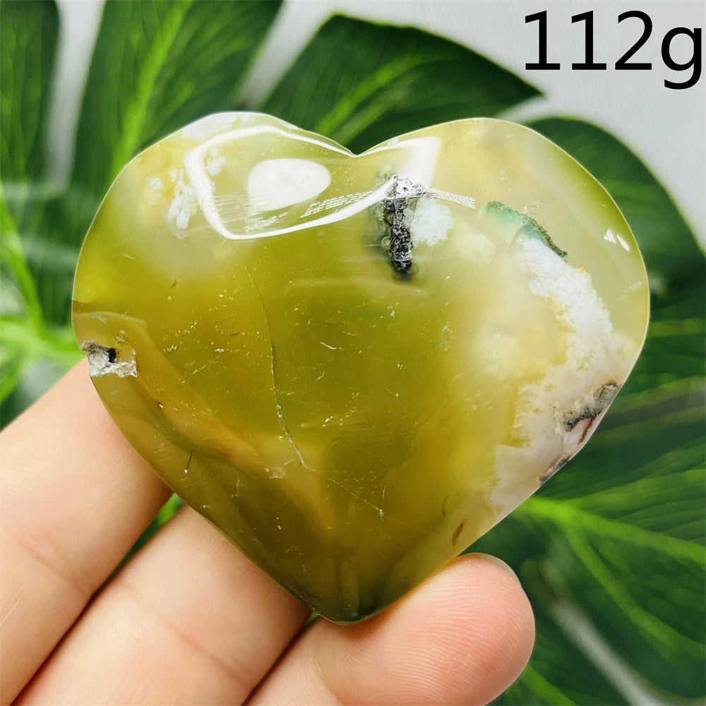 Green Flower Agate Heart-ToShay.org