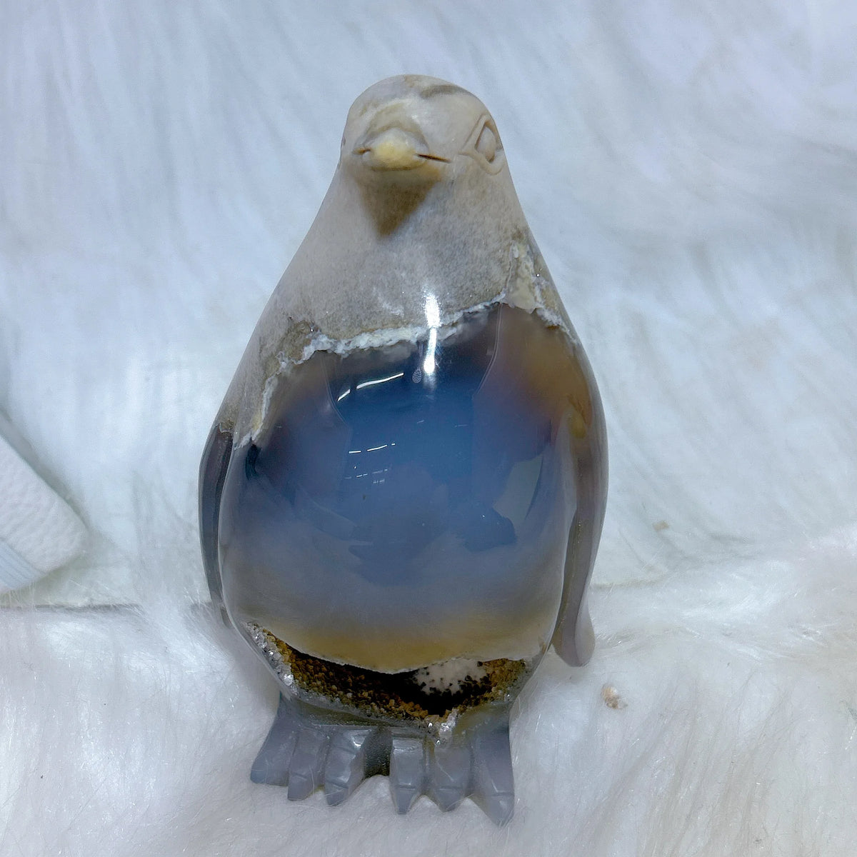 Grey Agate Geode Penguin-ToShay.org