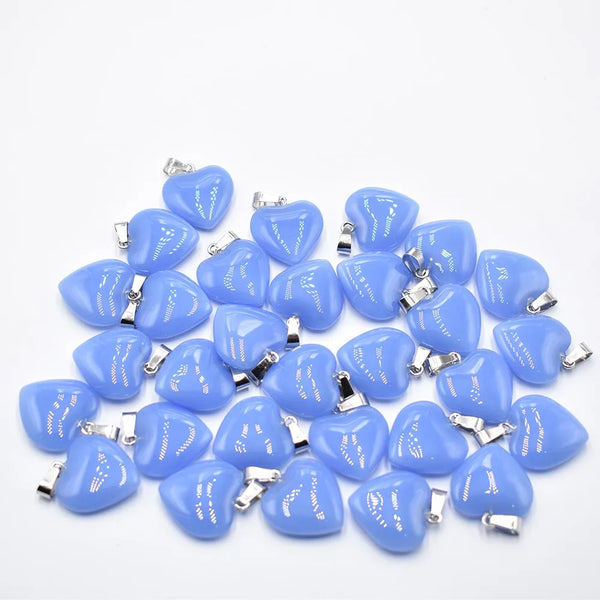 Mixed Glass Crystal Heart Pendants-ToShay.org