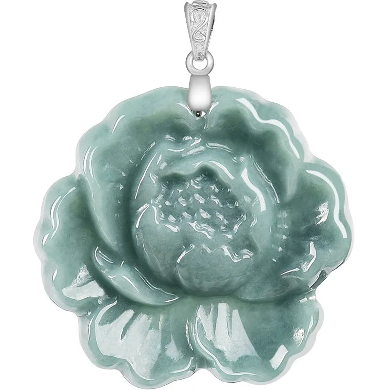 Blue Jade Peony Pendant-ToShay.org