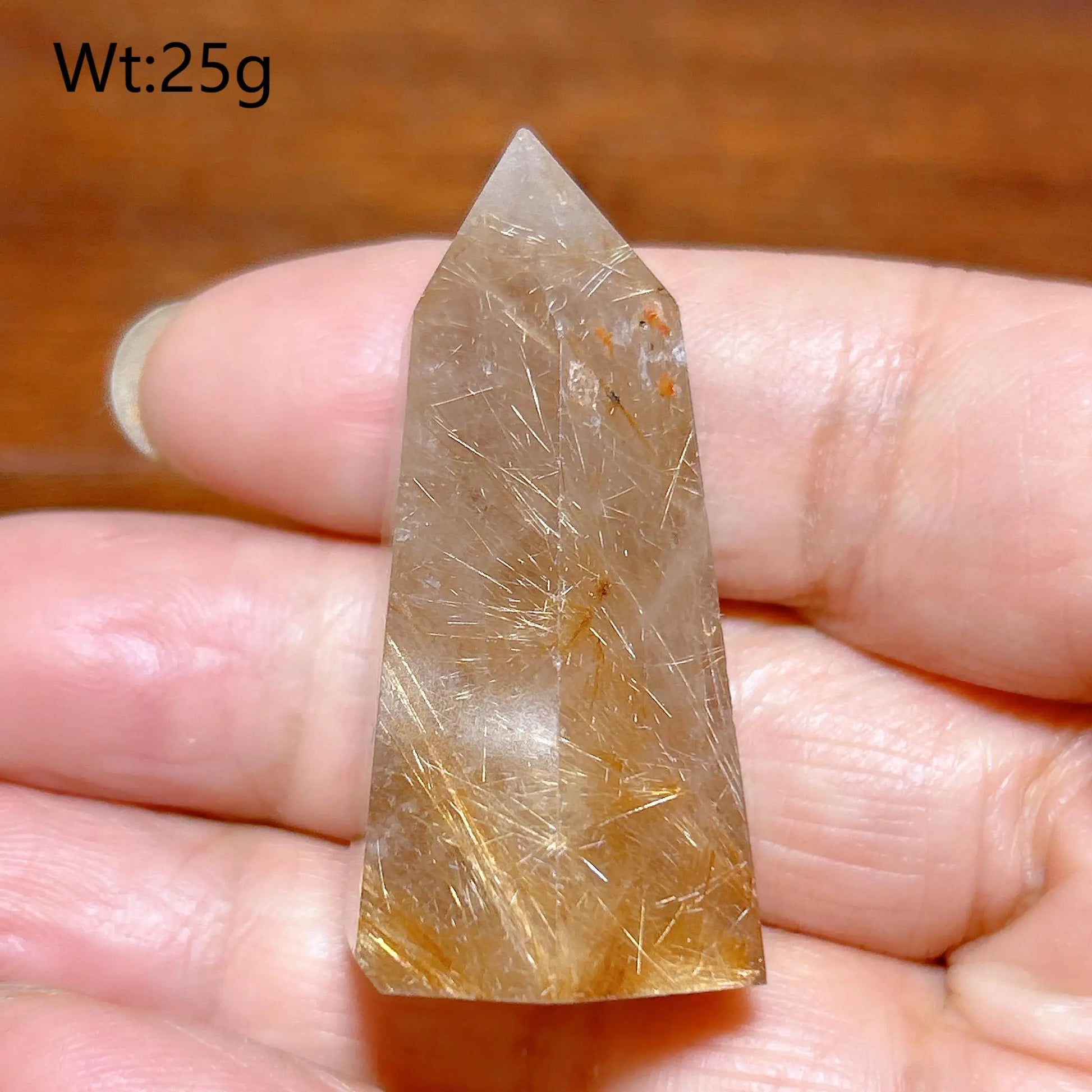 Gold Rutilated Crystal Point-ToShay.org