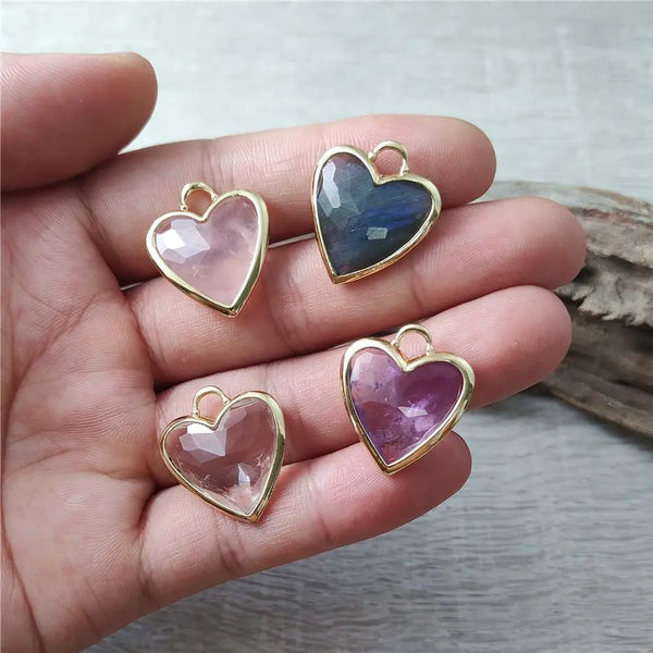 Mixed Crystal Heart Pendants-ToShay.org
