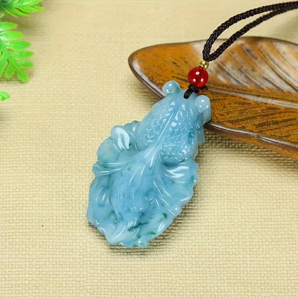 Blue Jade Goldfish Pendant-ToShay.org