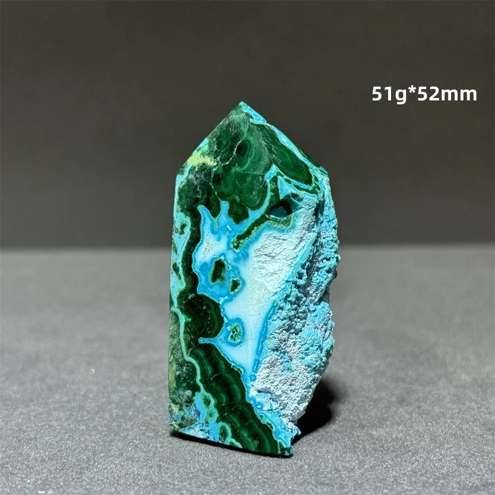 Blue Chrysocolla Malachite Point-ToShay.org