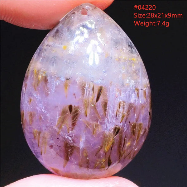 Gold Rutilated Pendant-ToShay.org