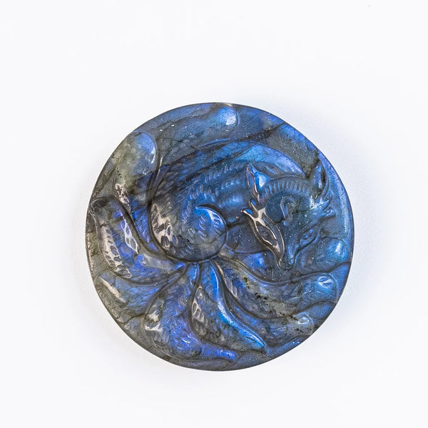 Blue Labradorite Fox Plate-ToShay.org