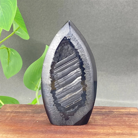 Black Agate Geode Flame-ToShay.org