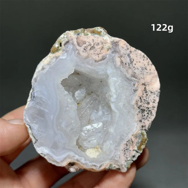 White Agate Crystal Cave Egg-ToShay.org