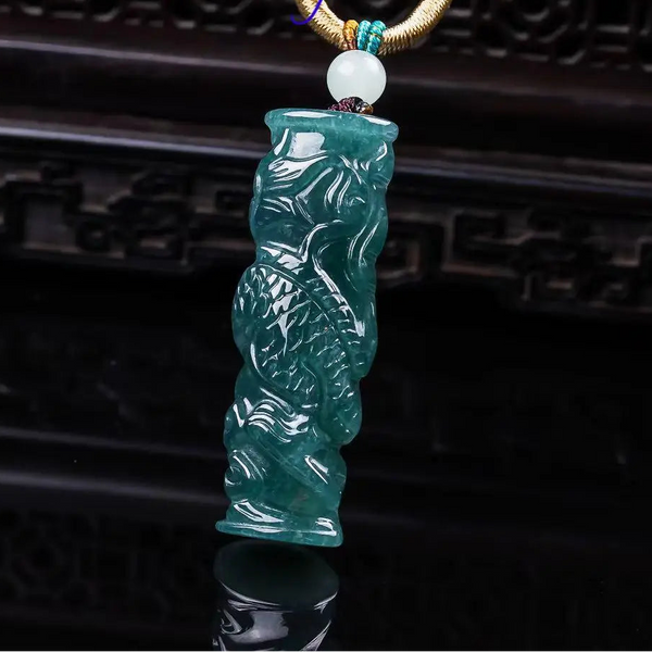 Green Jadeite Dragon Pendant-ToShay.org