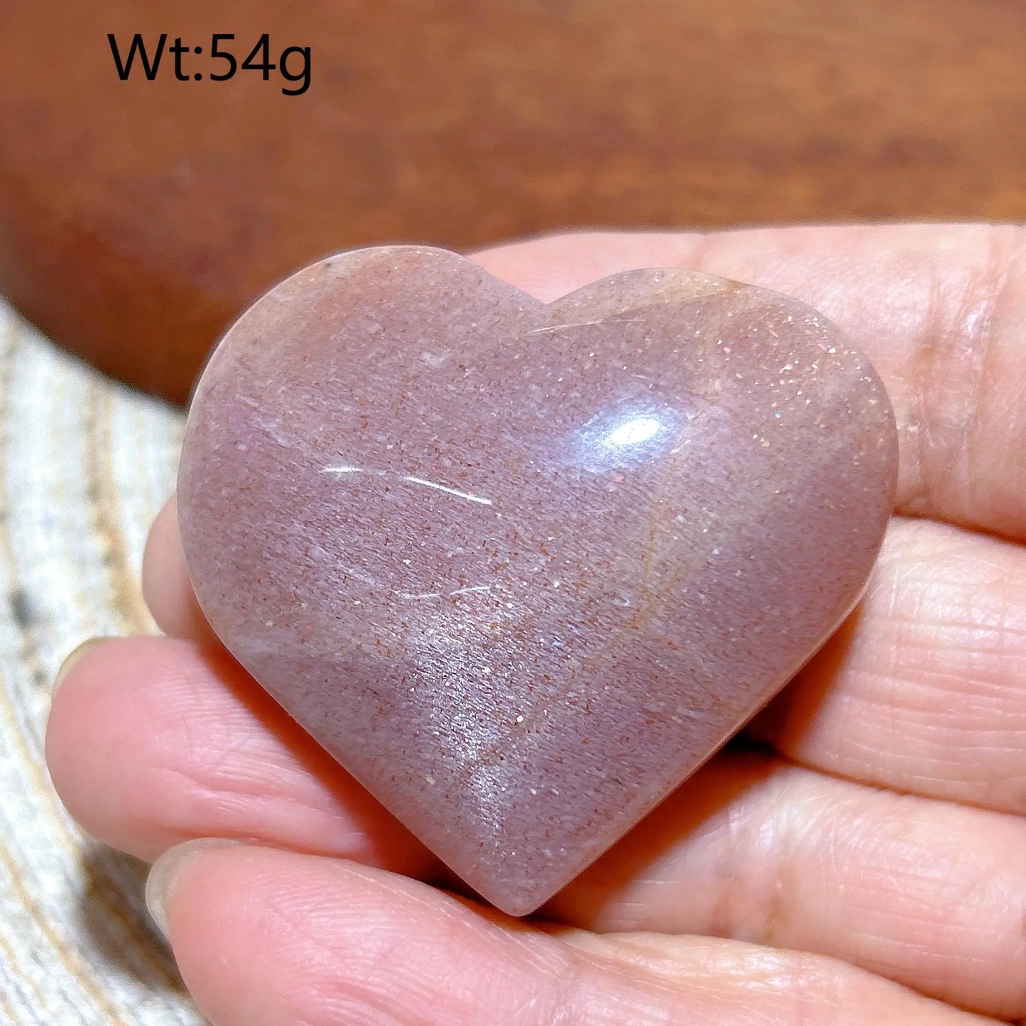 Orange Peach Moonstone Heart-ToShay.org