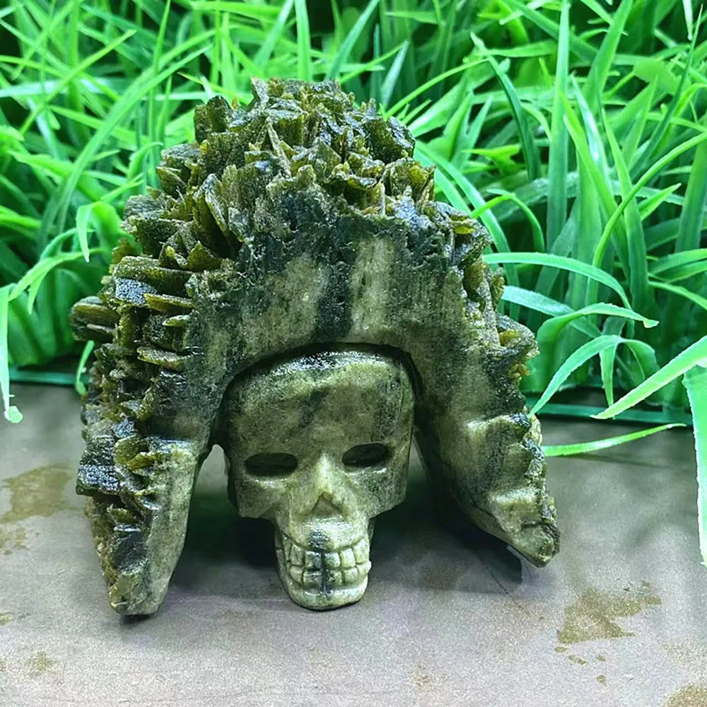 Green Tourmaline Skull Cluster-ToShay.org
