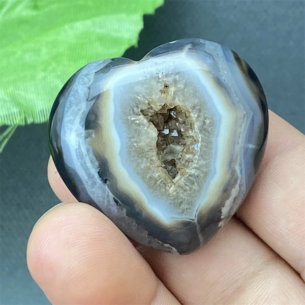 Black Agate Geode Heart-ToShay.org