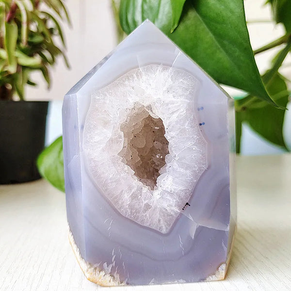 Blue Agate Geode Point-ToShay.org