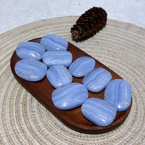 Blue Lace Agate Palm Stone-ToShay.org