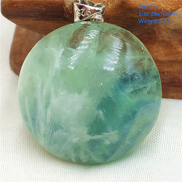 Green Feather Fluorite Pendant-ToShay.org
