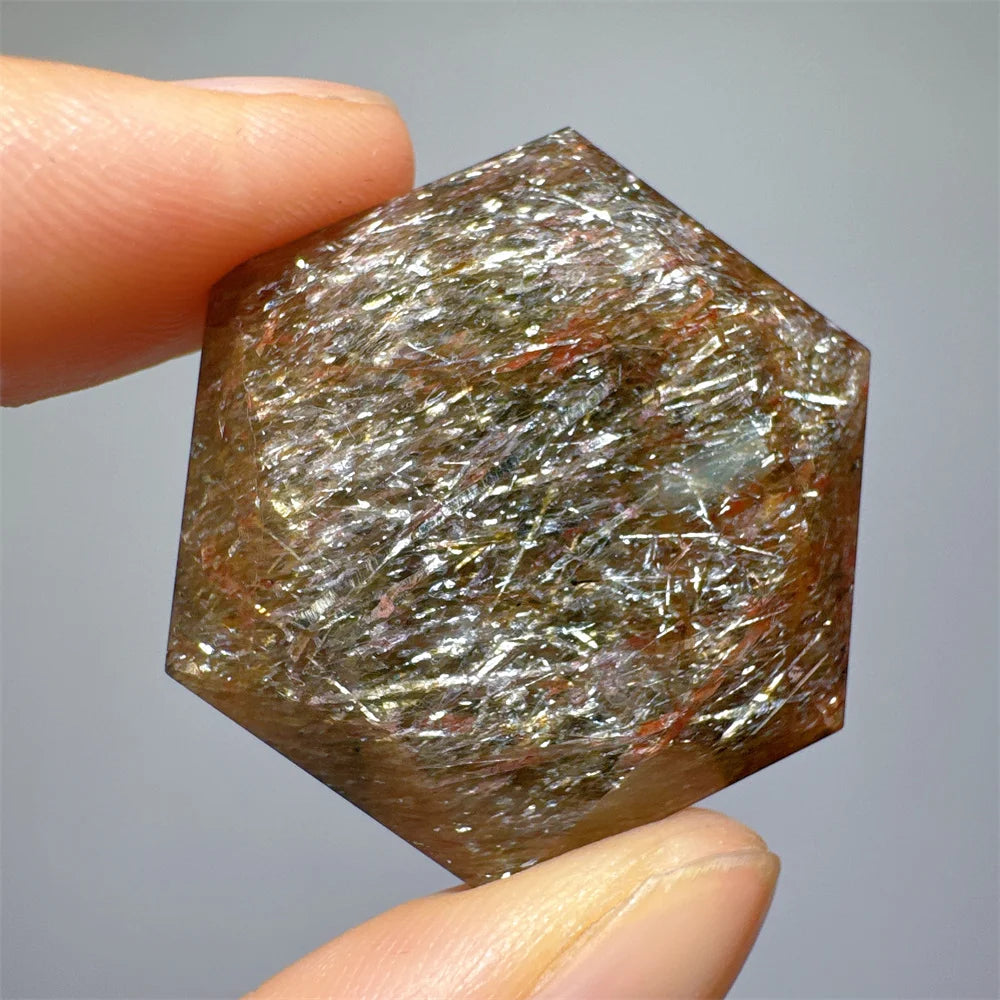 Green Tourmaline Rutile Hexagon-ToShay.org