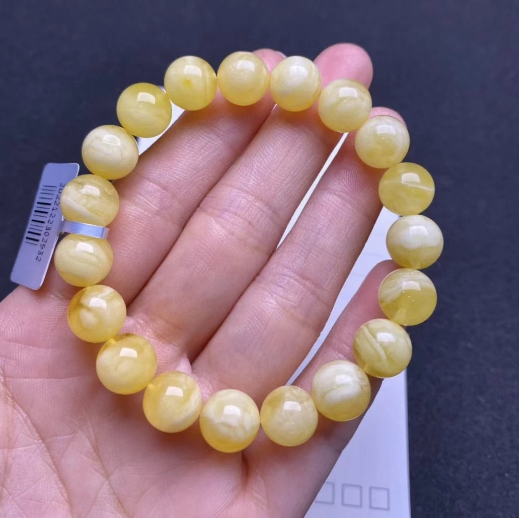 Yellow Amber Bead Bracelet-ToShay.org
