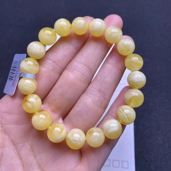 Yellow Amber Bead Bracelet-ToShay.org