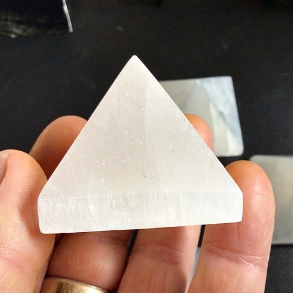 White Selenite Pyramid-ToShay.org