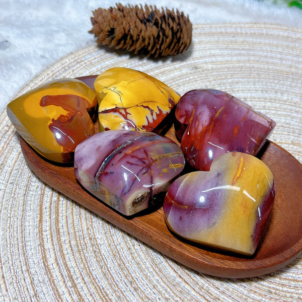 Yellow Mookaite Hearts-ToShay.org