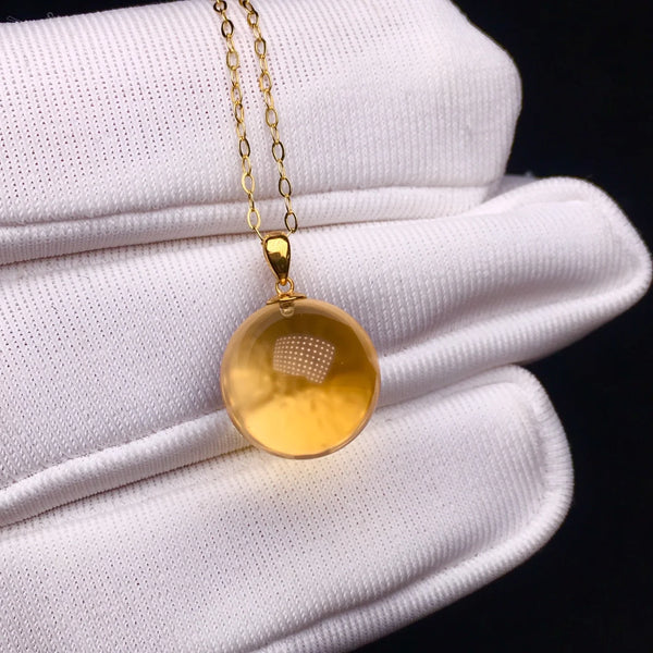 Yellow Citrine Ball Pendant-ToShay.org