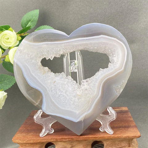 Grey Agate Geode Heart-ToShay.org