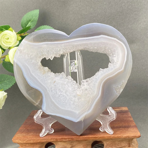 Grey Agate Crystal Heart-ToShay.org