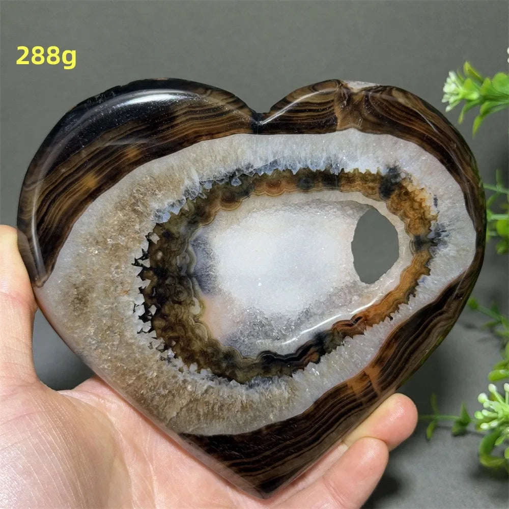 Black Red Striped Agate Heart-ToShay.org