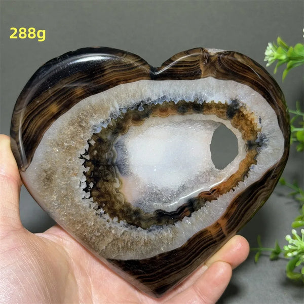 Black Red Striped Agate Hearts-ToShay.org