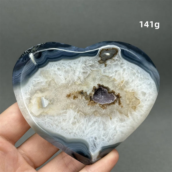 Grey Agate Geode Heart-ToShay.org