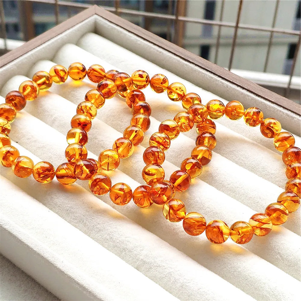 Yellow Flower Amber Bracelet-ToShay.org