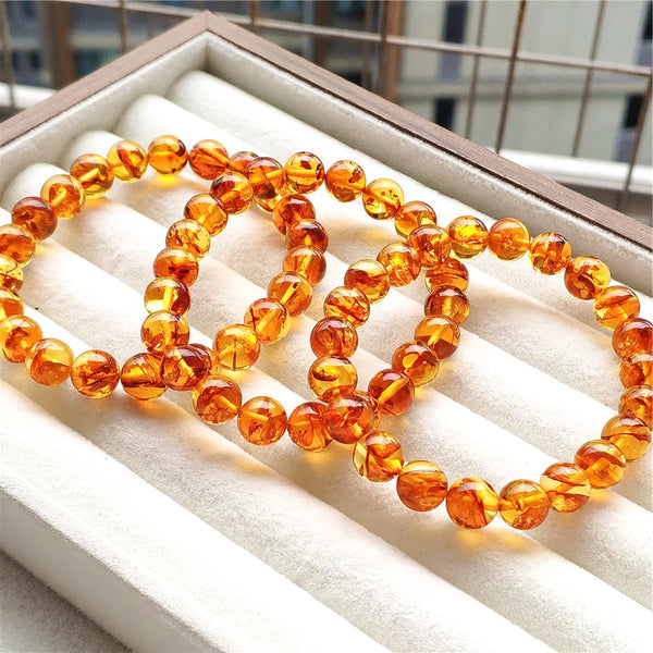 Yellow Flower Amber Bracelet-ToShay.org