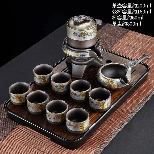 Black Ceramic Rotation Tea Sets-ToShay.org